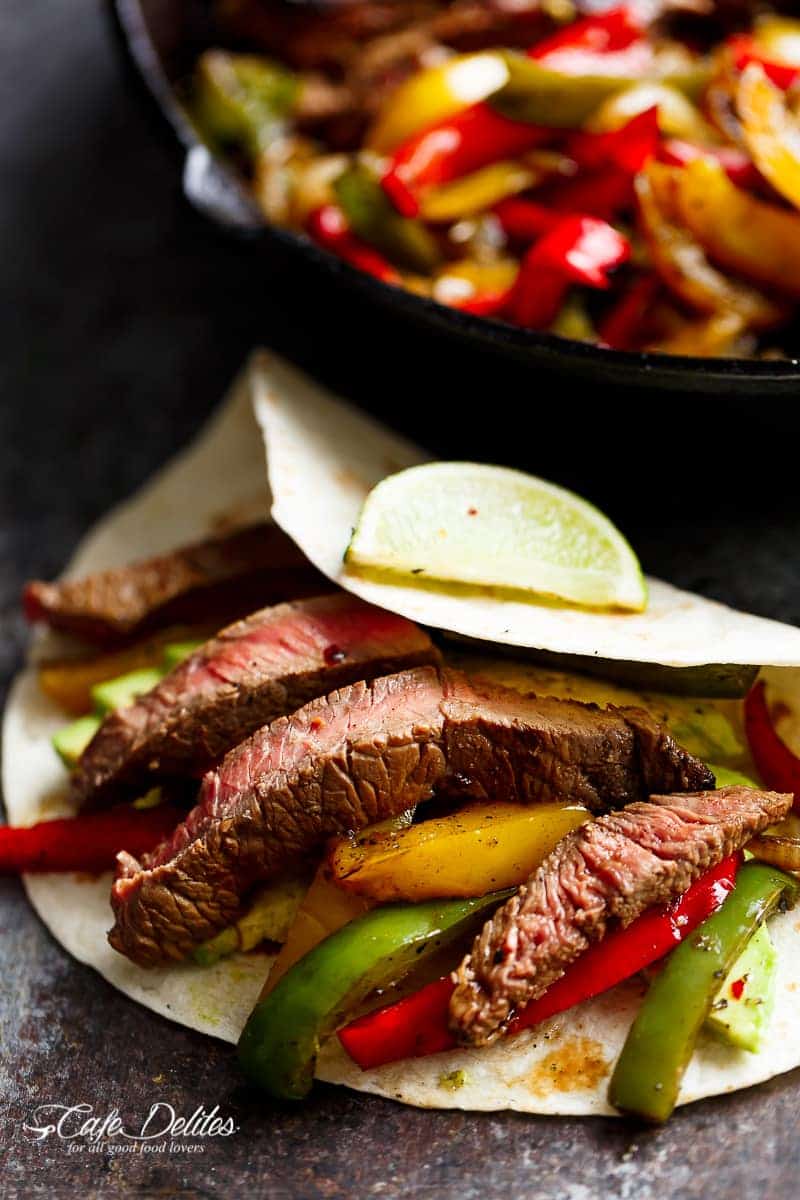 Chili Lime Steak Fajitas - Cafe Delites