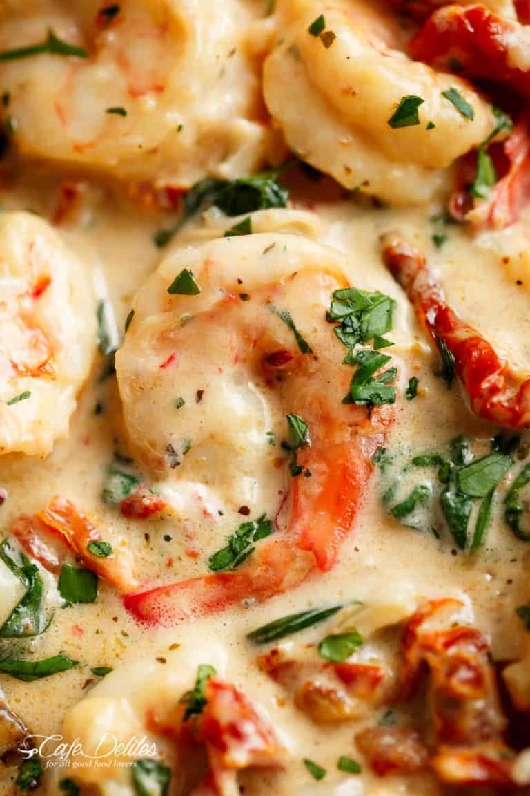 Creamy Garlic Butter Tuscan Shrimp (+ VIDEO) Cafe Delites