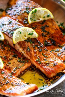 Pan Seared Salmon with Lemon Garlic Butter Sauce - Cafe Delites