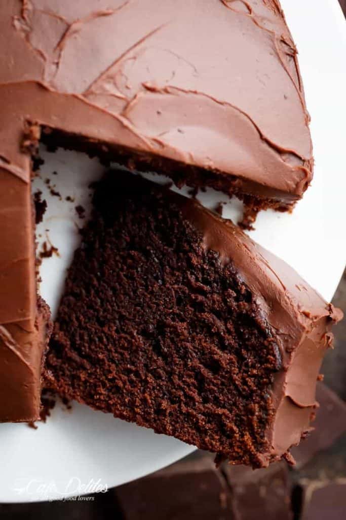 The most amazing, ONE BOWL, BEST Fudgy Chocolate Cake is so rich and decadent, with the perfect balance of fluffy and fudgy![br] An ORIGINAL Cafe Delites RECIPE! | https://cafedelites.com