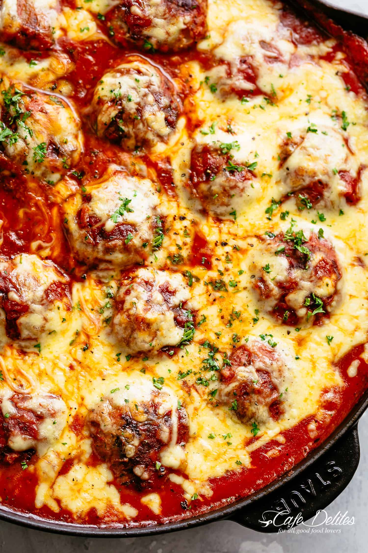 Cheesy Meatballs - Cafe Delites