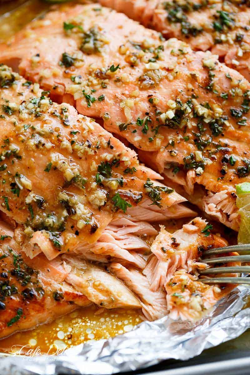 Honey Lime Garlic Butter Salmon is ready in under  Honey Lime Garlic Butter Salmon