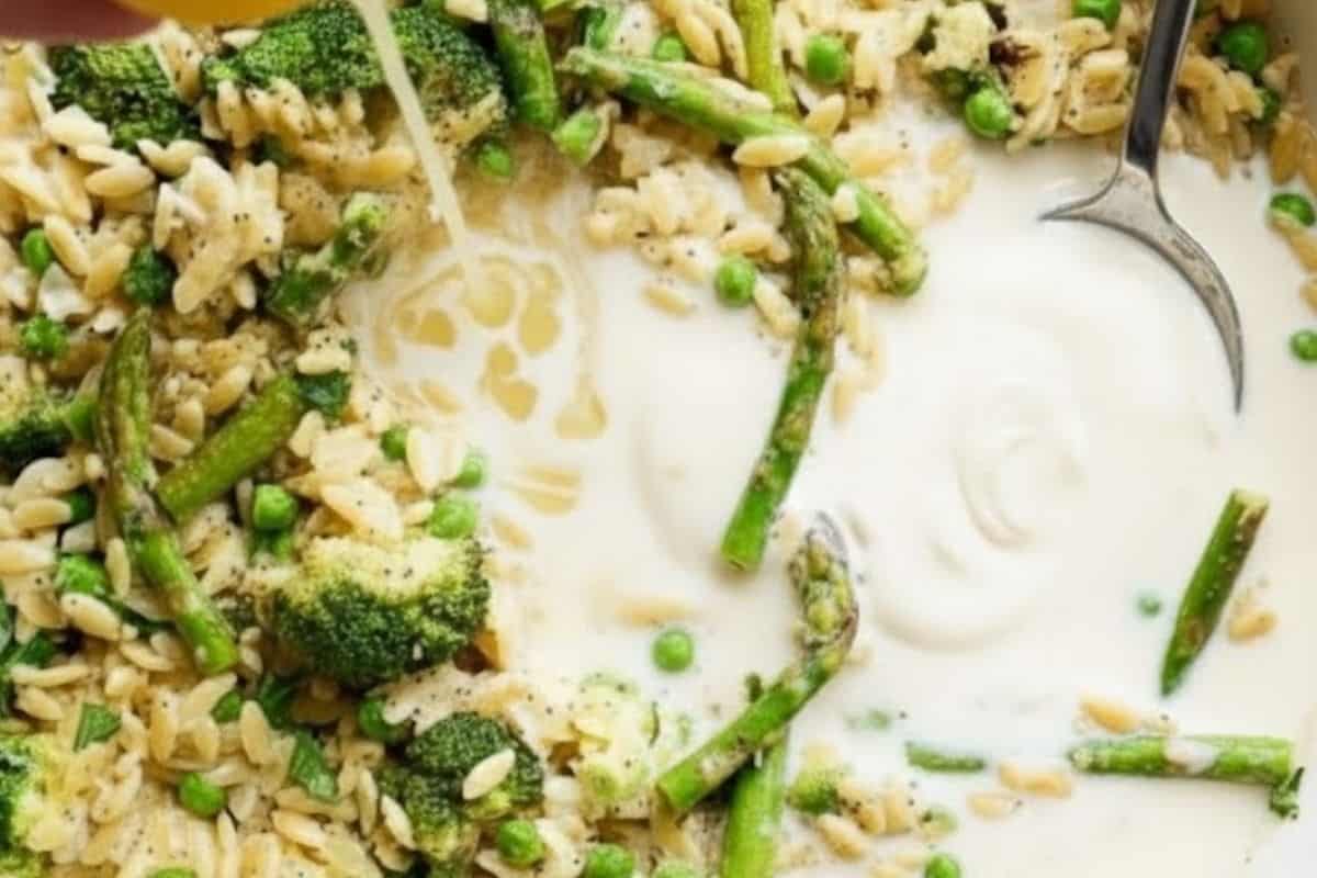 Stir in half and half and squeeze lemon juice.