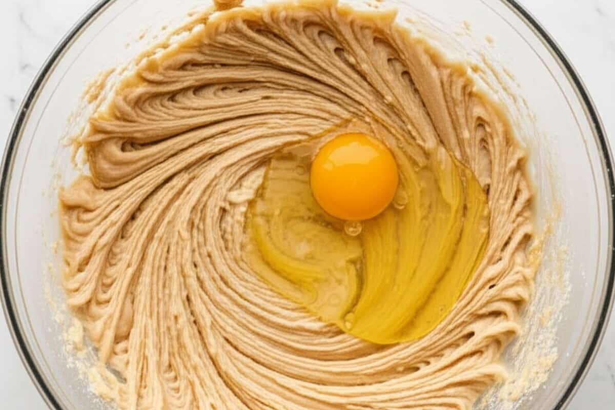 add egg to the batter until light and fluffy.