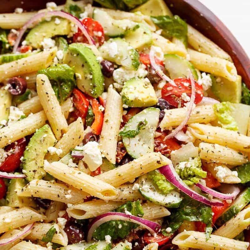 Lemon Herb Mediterranean Pasta Salad - Cafe Delites