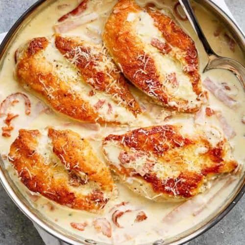 Creamy Parmesan Carbonara Chicken (No Egg) - Cafe Delites