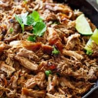 Crispy Pork Carnitas (Mexican Slow Cooked Pulled Pork) is a winner! The closest recipe to authentic Mexican Carnitas (NO LARD), with a perfect crisp finish! | https://cafedelites.com