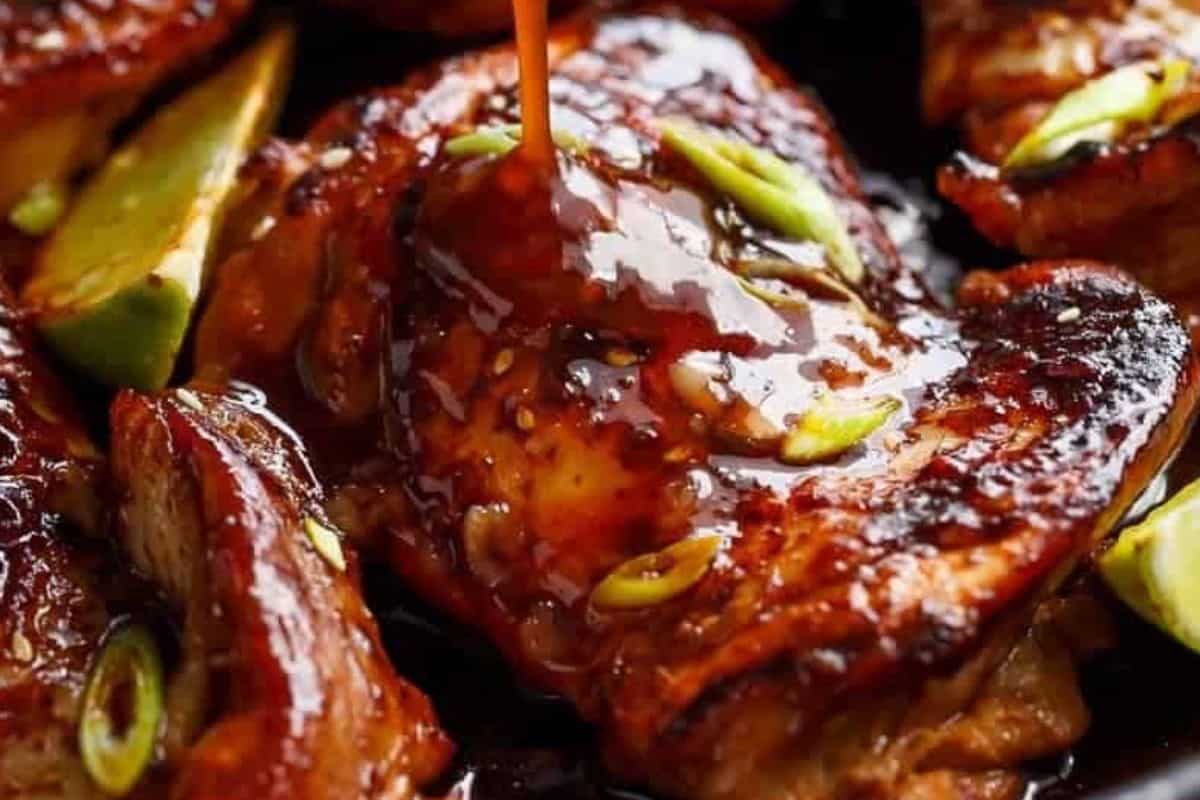 Drizzle directly the reserved sauce over the chicken.