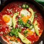 Easy Huevos Rancheros are done so fast, with an added, non traditional secret-ingredient weapon that guarantees amazing flavours! | https://cafedelites.com