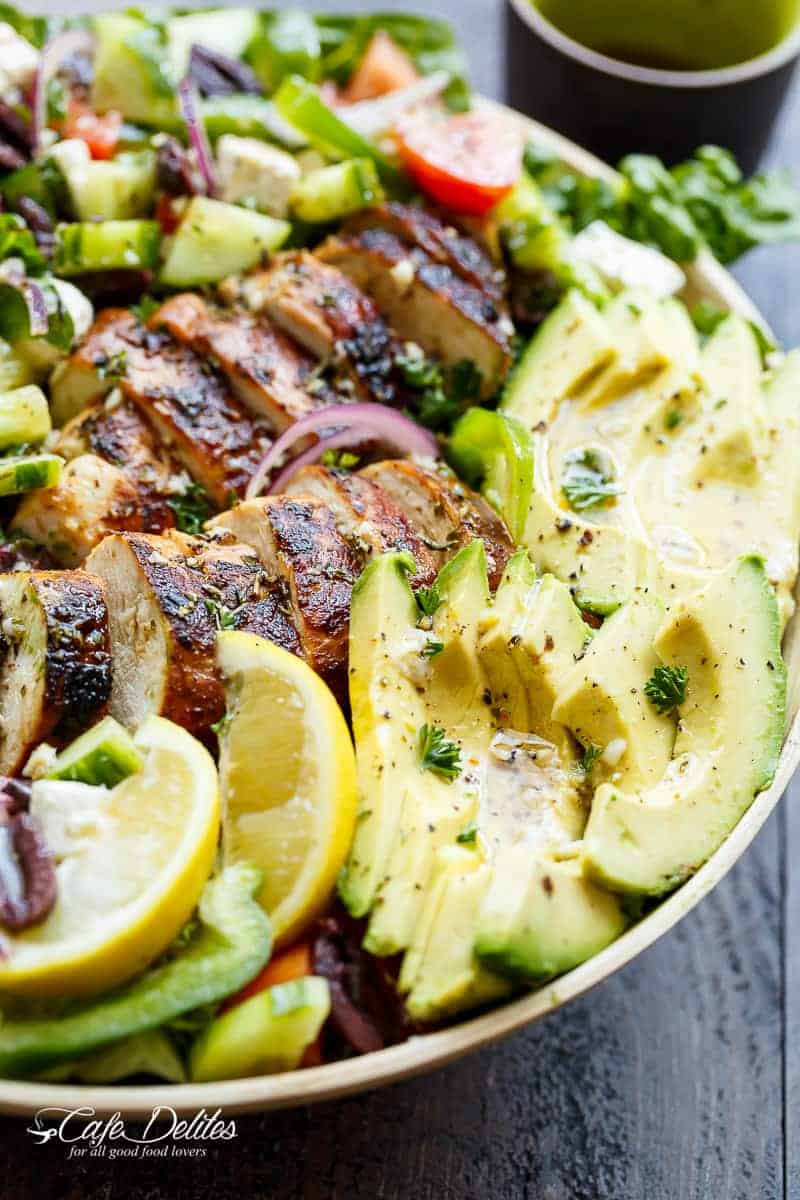 Greek Chicken Avocado Salad is another meal in a salad Loaded Greek Chicken Avocado Salad