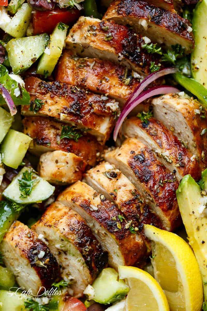 Greek Chicken Avocado Salad is another meal in a salad Loaded Greek Chicken Avocado Salad