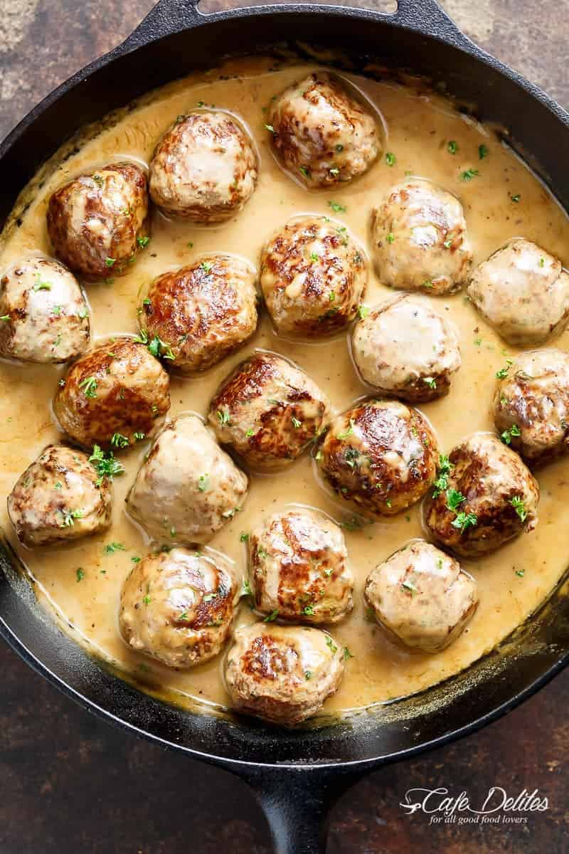 This Swedish Meatballs recipe has been passed down from a Swedish grandmother! The best Swedish meatballs recipe you'll ever try! Better than Ikea! | https://cafedelites.com