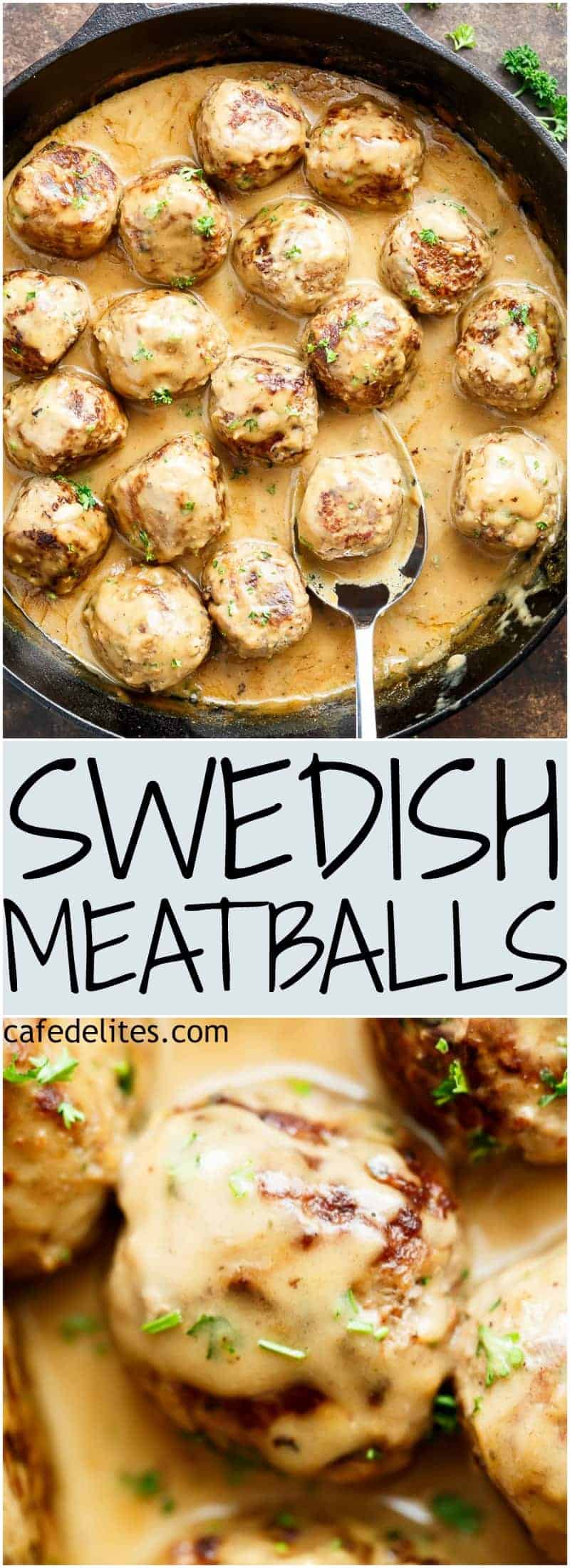 This Swedish Meatballs recipe has been passed down from a Swedish grandmother! The best Swedish meatballs recipe you'll ever try! Better than Ikea! | https://cafedelites.com