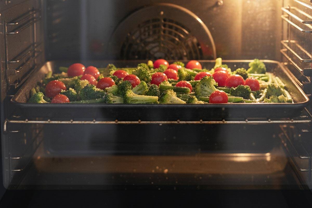 Added the tomatoes on top of the veggies. 