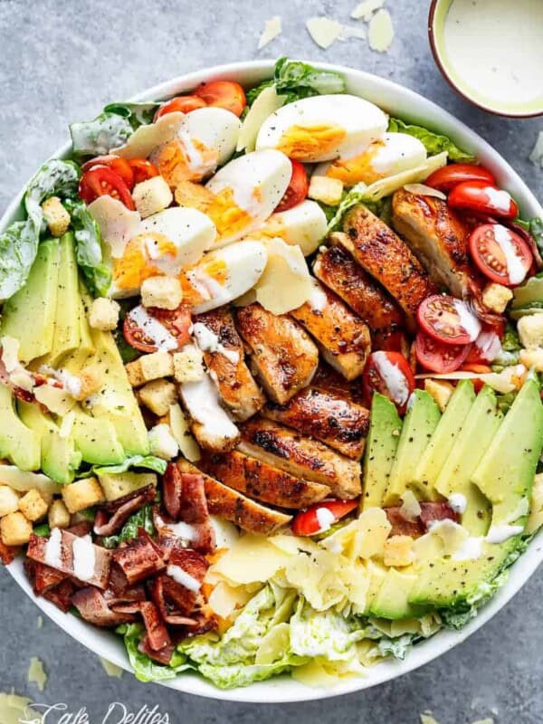 Grilled Chicken Cobb Caesar Salad is merging two of your favorites into one delicious bowl!