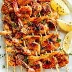Honey Garlic Butter Shrimp Pineapple Skewers are easy to make and cooked or grilled in an  Honey Garlic Butter Shrimp Pineapple Skewers