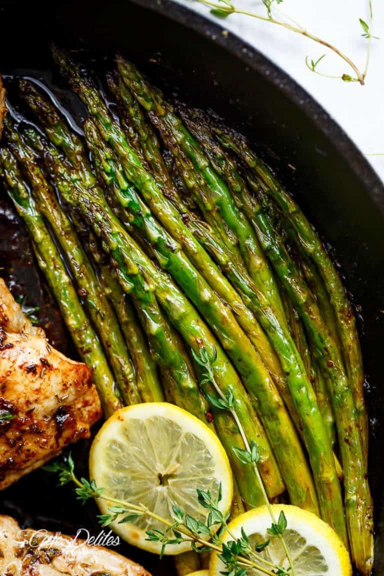 One Pan Lemon Garlic Butter Chicken Asparagus Cafe Delites