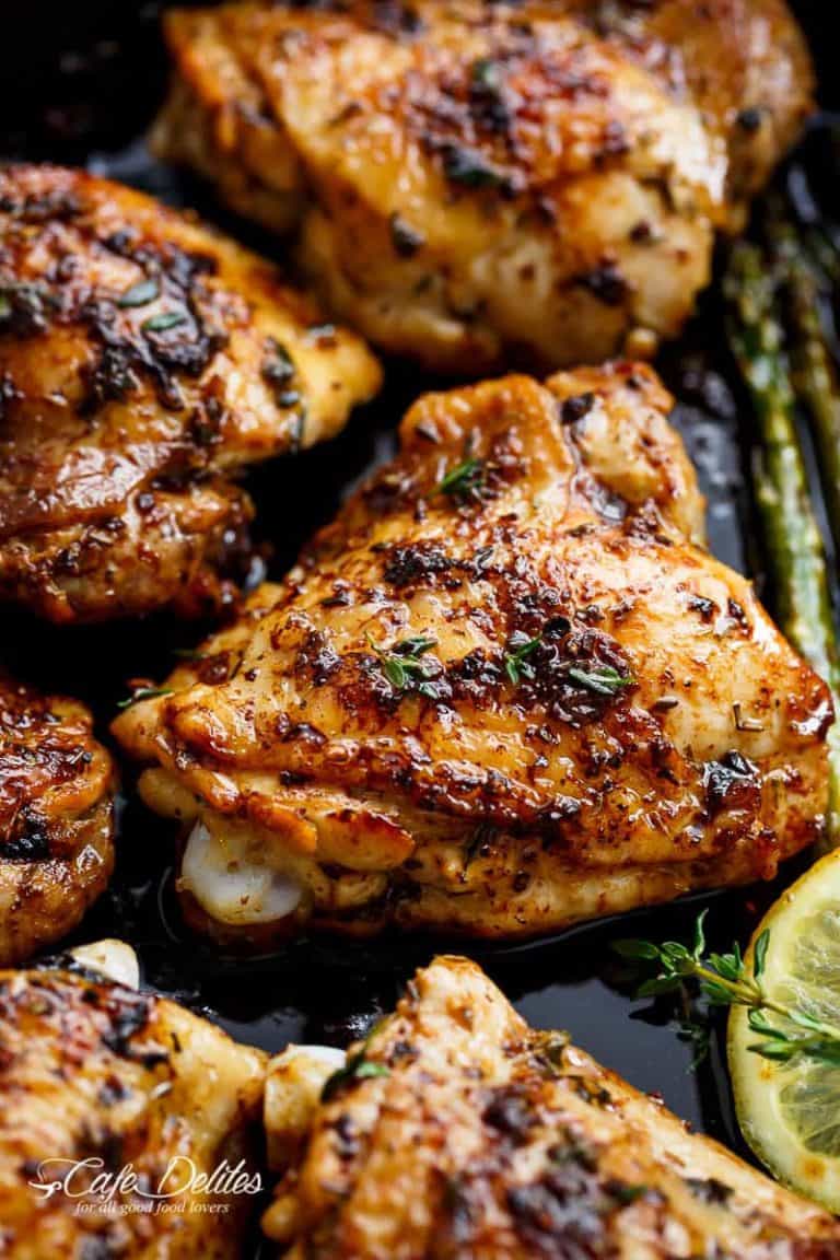 One Pan Lemon Garlic Butter Chicken Asparagus Cafe Delites