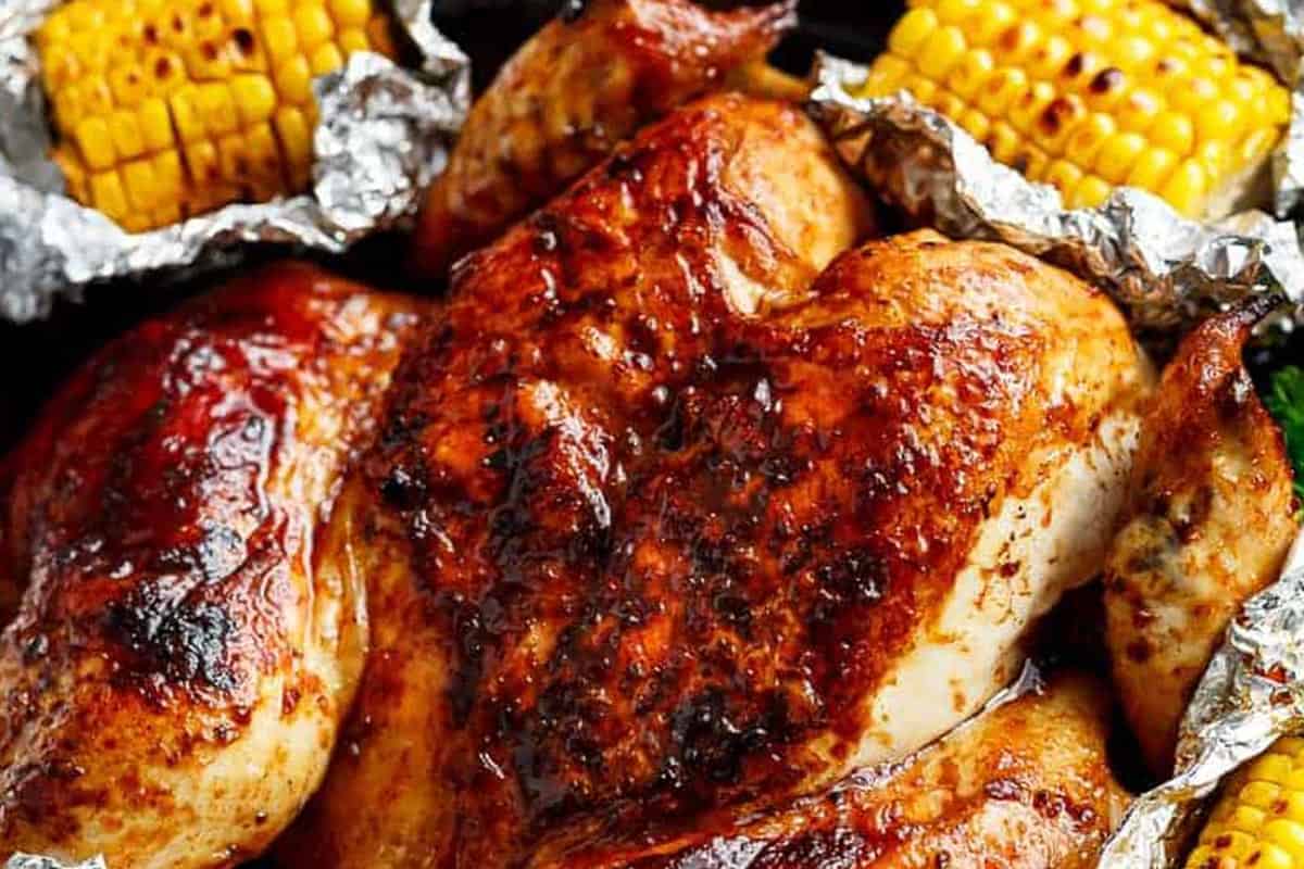 Close-up shot of Portuguese BBQ Peri Peri Chicken.