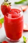 Strawberry Rosé Slushies is THE best way to BEAT THE HEAT! If you love a great drink, this 2-ingredient slushy is for you! | https://cafedelites.com