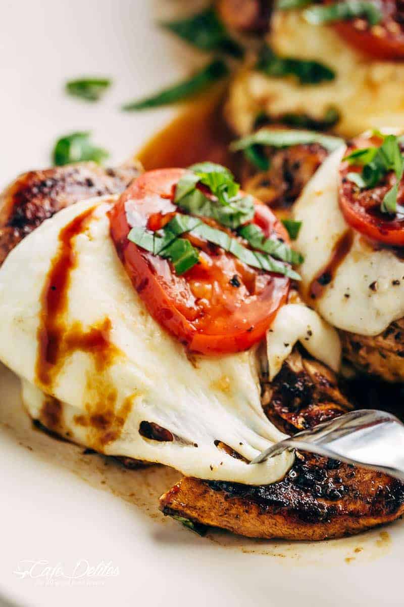 Grilled Chicken Caprese With Buffalo Mozzarella is a family favourite lower carb lunch or  Grilled Chicken Caprese With Buffalo Mozzarella