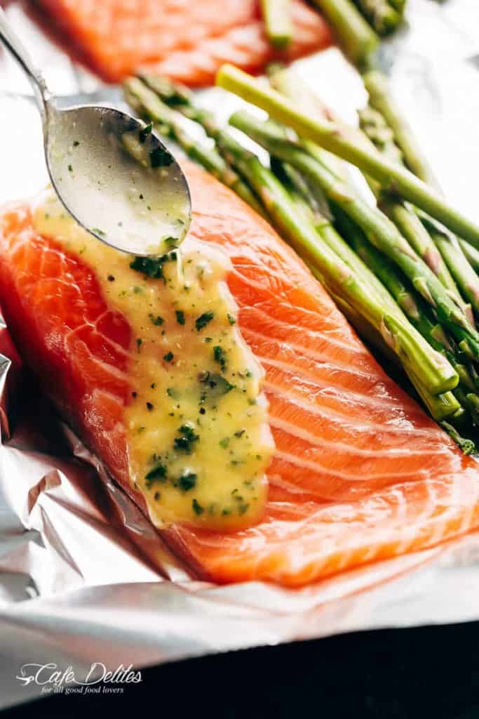 Lemon Parmesan Salmon & Asparagus Foil Packs Cafe Delites