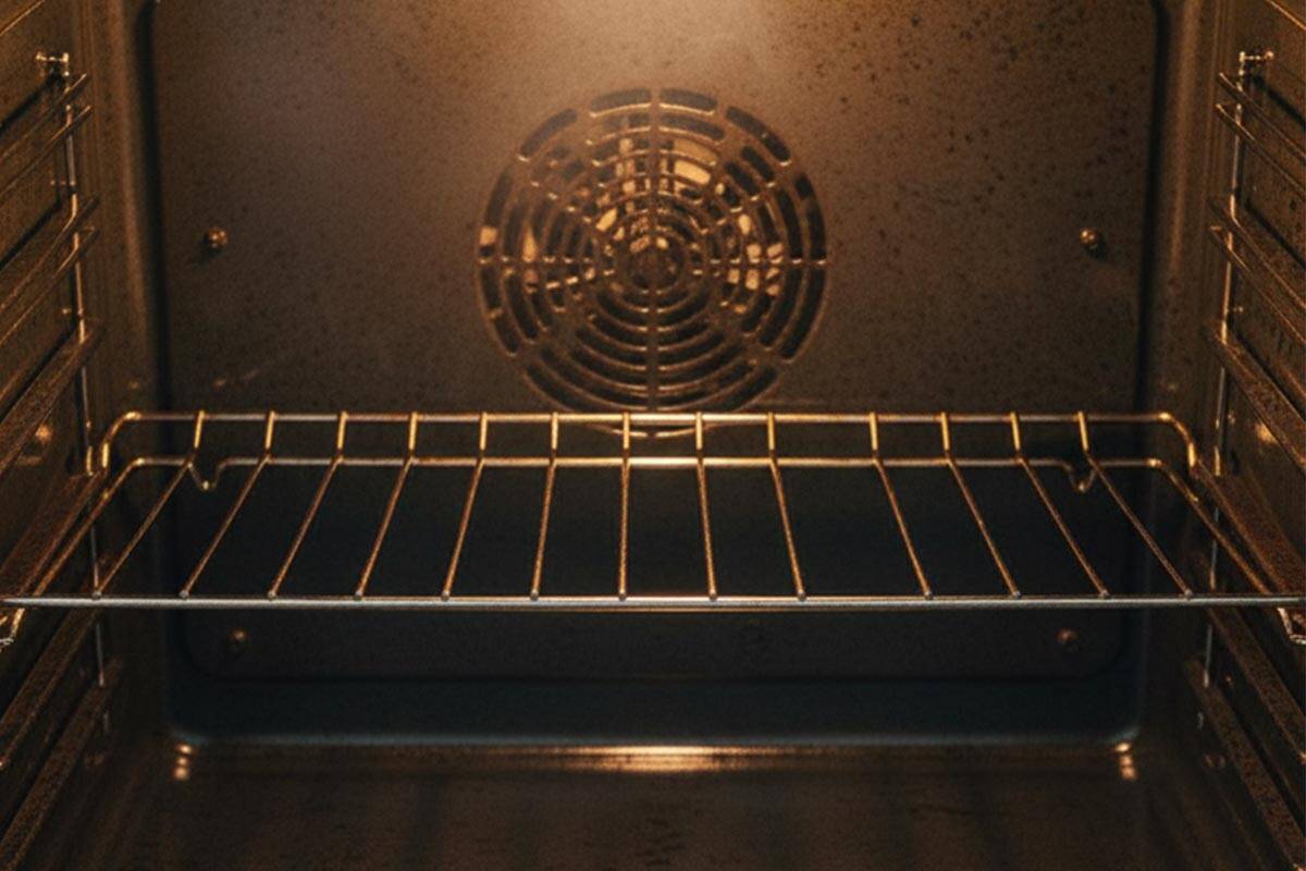 Preheating the oven.