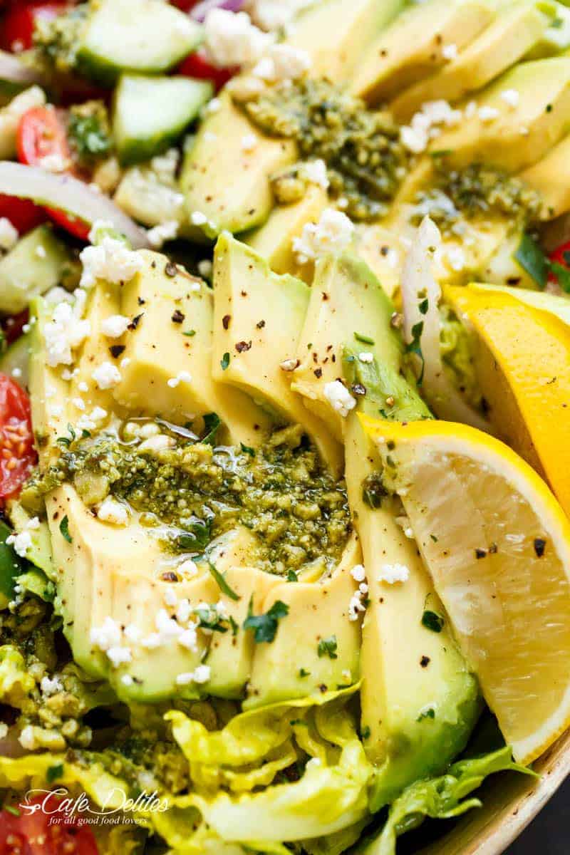 this Pesto Grilled Chicken Avocado Salad is here and will become your new favourite meal Pesto Grilled Chicken Avocado Salad