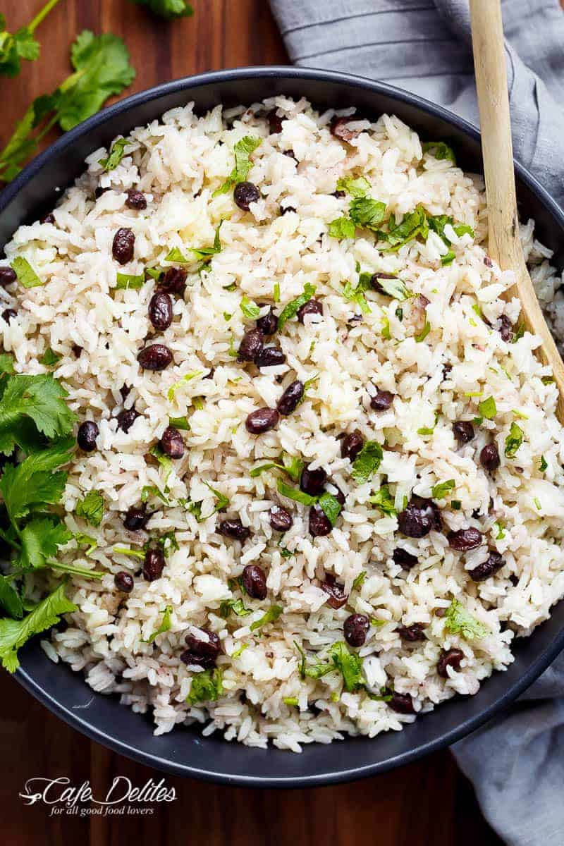 Rice Cooker Brown Rice with Black Beans, Tomatoes and Corn