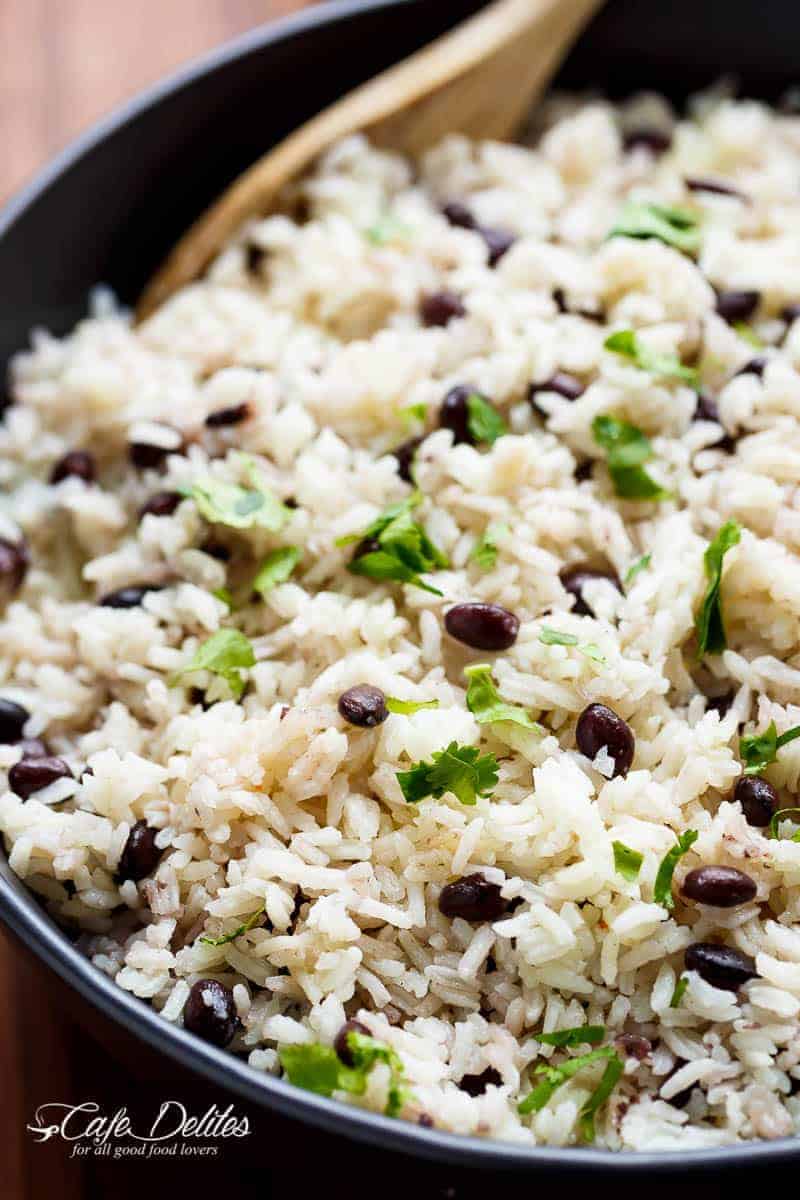 Rice Cooker Brown Rice with Black Beans, Tomatoes and Corn