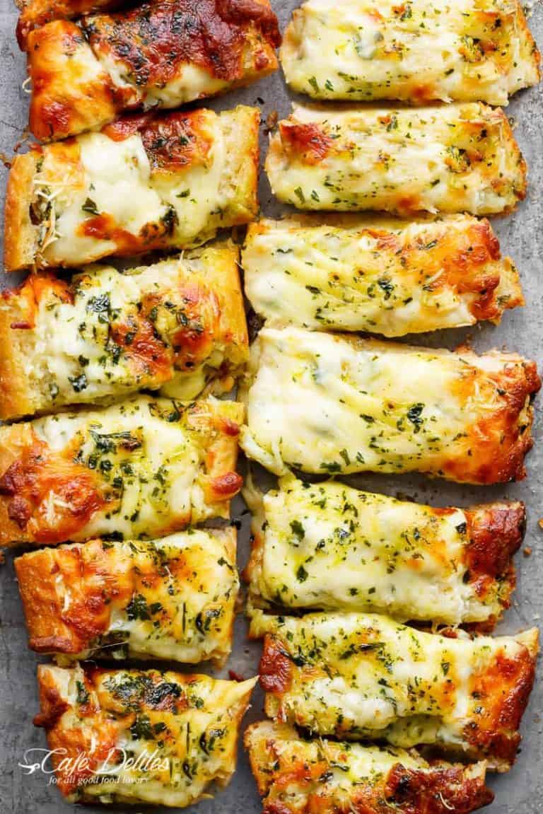 Easy Cheesy Garlic Bread - Cafe Delites