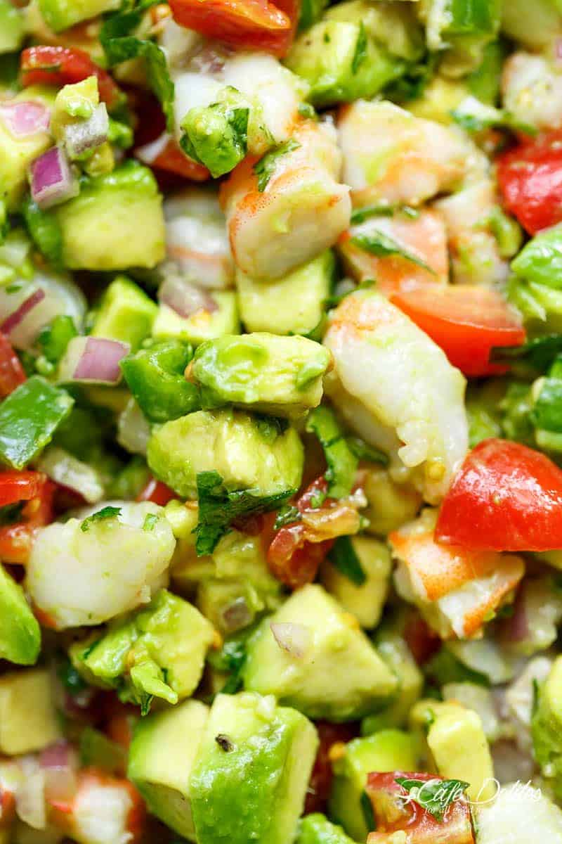 Chunky Shrimp Guacamole | cafedelites.com