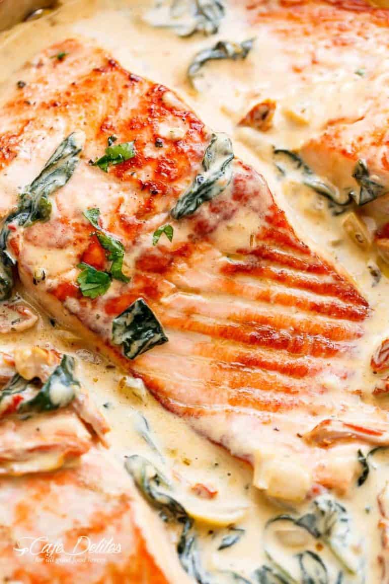 Creamy Garlic Butter Tuscan Salmon Cafe Delites