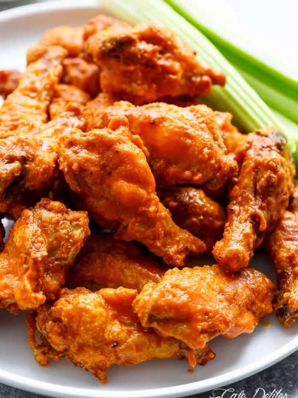 Crispy Buffalo Chicken Wings are exactly what they claim to be. CRISPY without deep frying, using one special ingredient you have in your kitchen pantry!