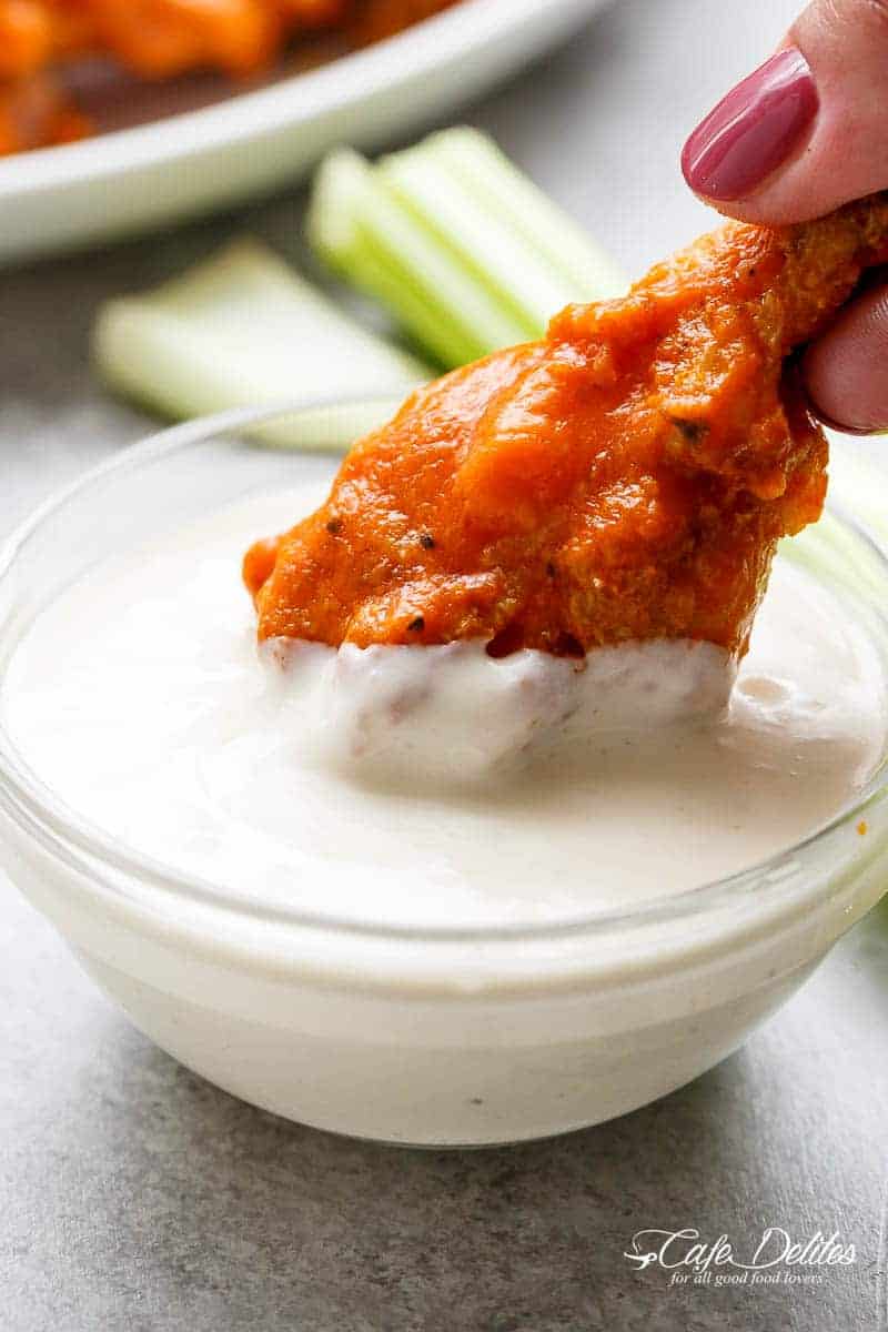 Air Fryer Frozen Chicken Wings with an Easy Buffalo Sauce - 40 Aprons