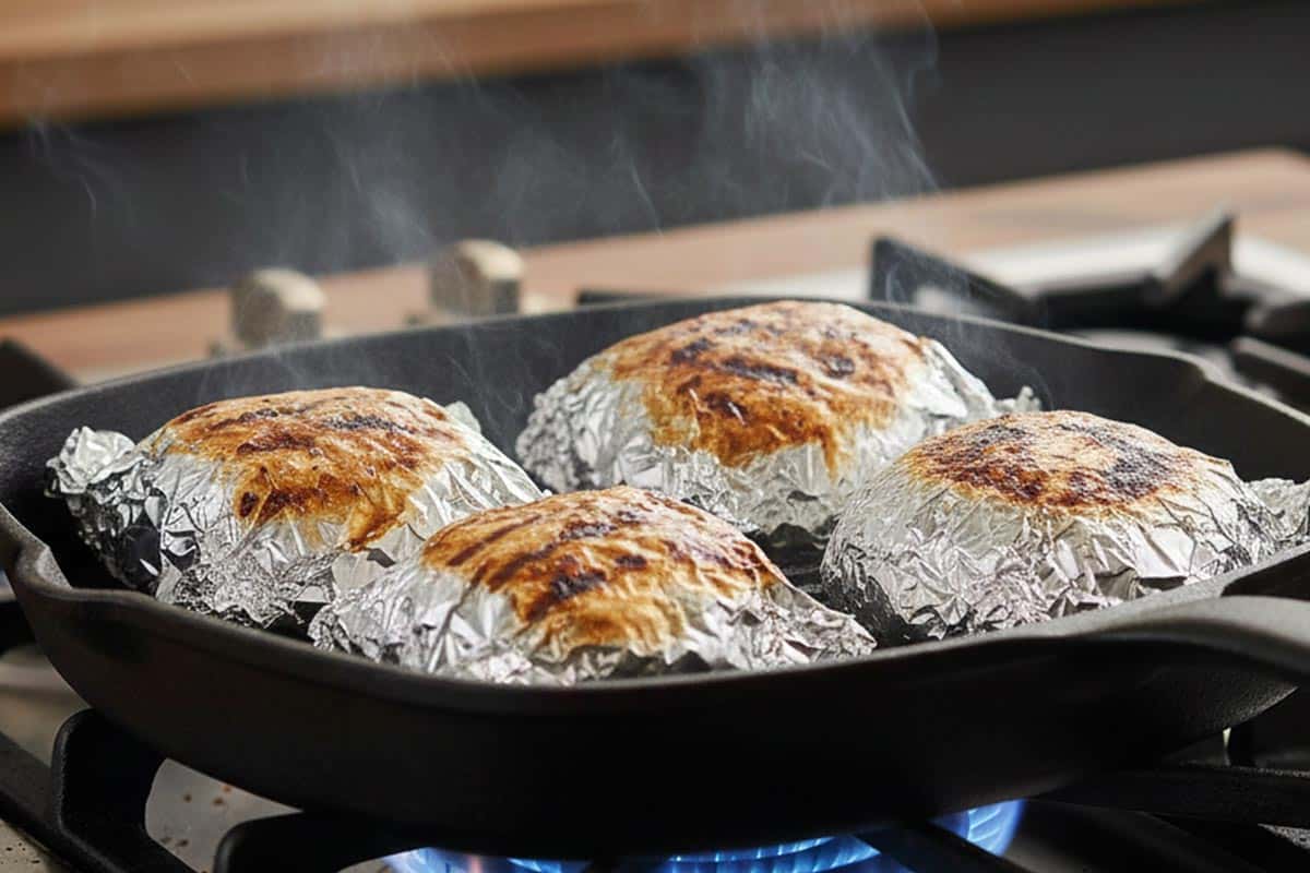 Placed the packets on the grill and cook.