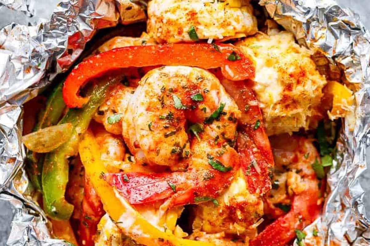 Close-up shot of Mexican Street Corn Shrimp.