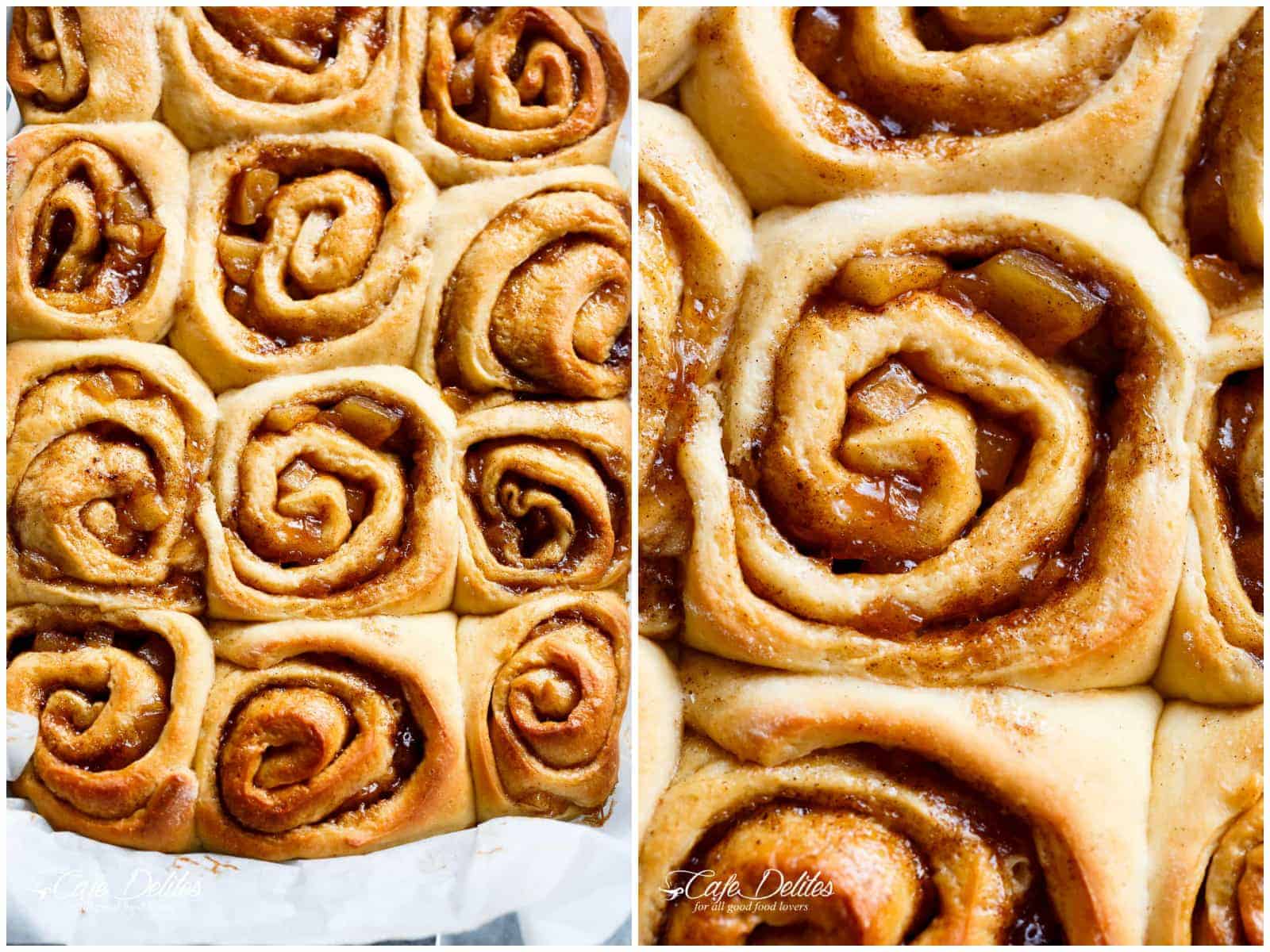 Apple Pie Cinnamon Rolls are soft and fluffy Apple Pie Cinnamon Rolls With Cream Cheese Frosting