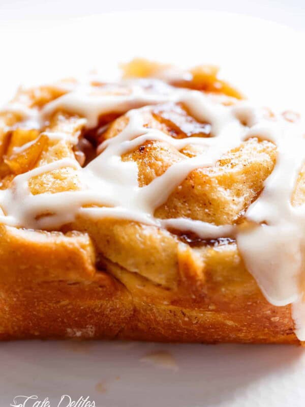 Apple Pie Cinnamon Rolls are soft and fluffy, filled with apple pie filling
