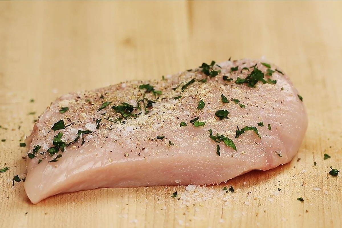 Seasoning the chicken. - 4