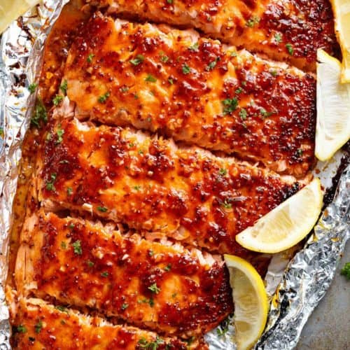 Honey Mustard Salmon In Foil - Cafe Delites