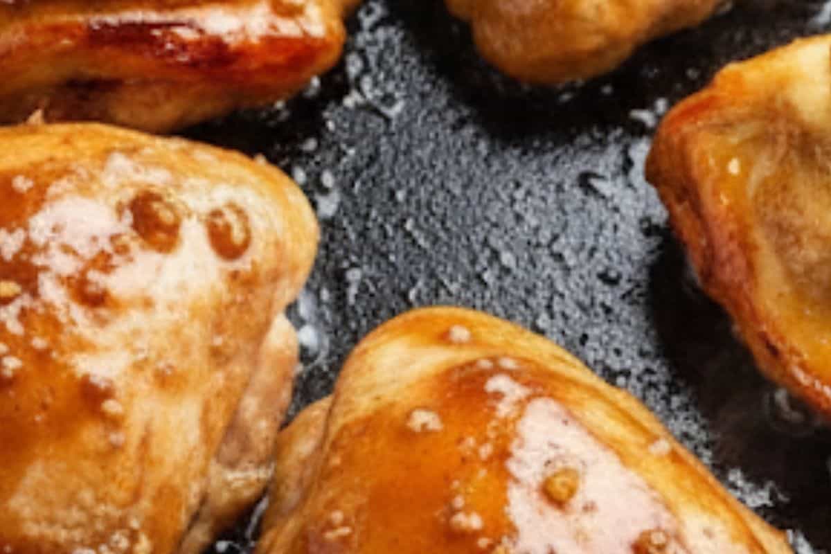 Sear the chicken into the pan.