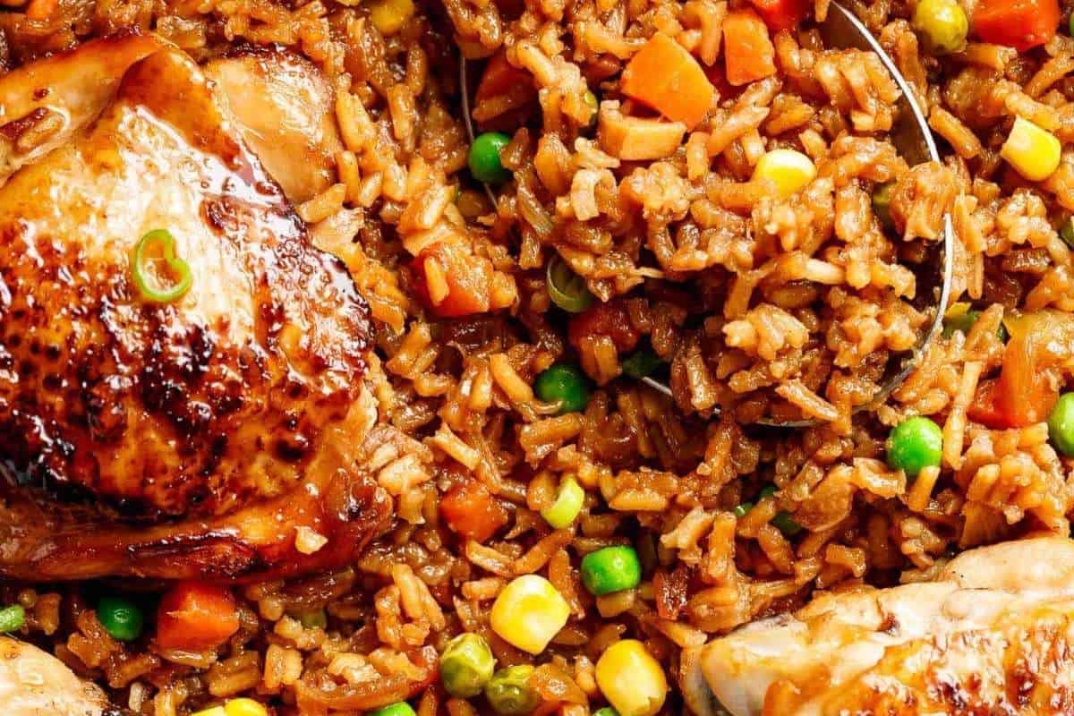 Stir in peas, carrots, and corn around chicken, then bake uncovered for another 10 minutes.