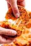 Cheesy Mashed Sweet Potato Cakes are the perfect snack! Cheesy on the inside, so crispy on the outside, and so easy to make! | https://cafedelites.com
