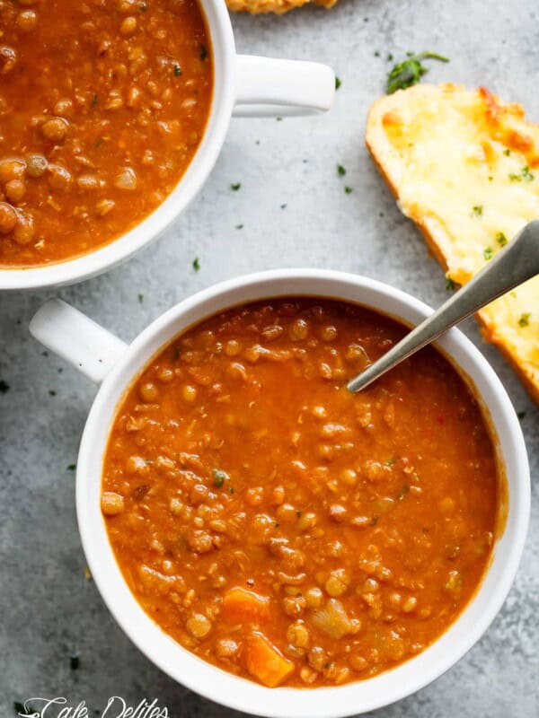 Filling Lentil Soup in a bowl