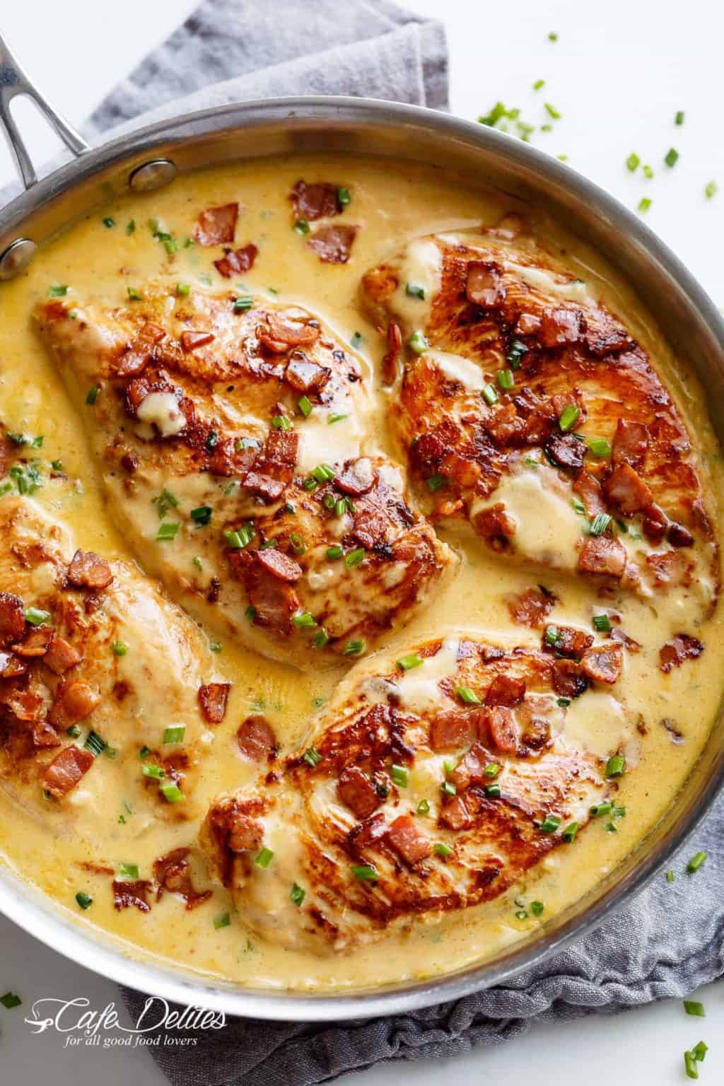 Creamy Beer Cheese Chicken With Crispy Bacon (No Heavy Cream) - Cafe ...