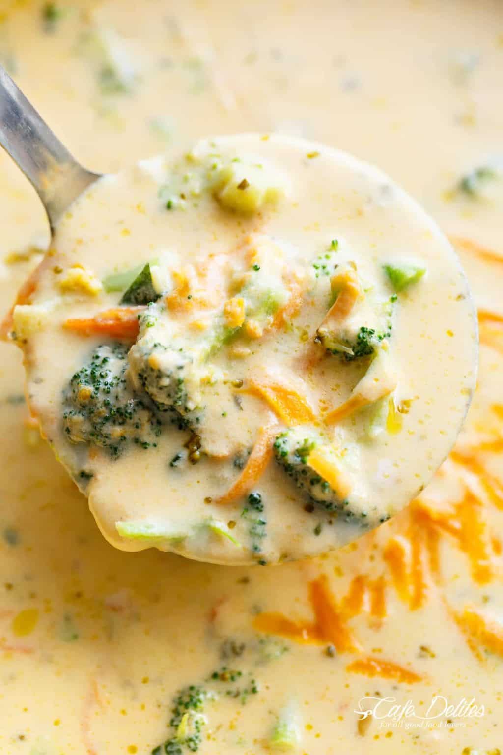 Easy Broccoli Cheese Soup - Cafe Delites