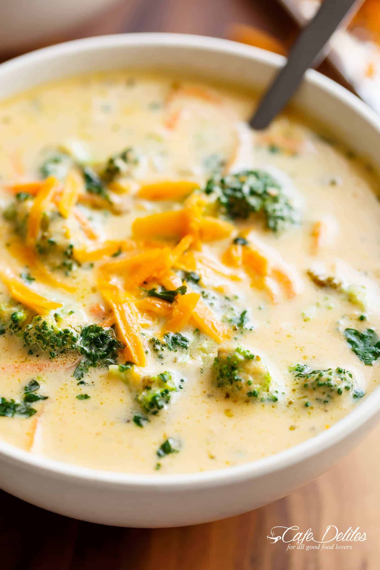   Creamy comfort in a bowl with tender broccoli Easy Broccoli Cheese Soup