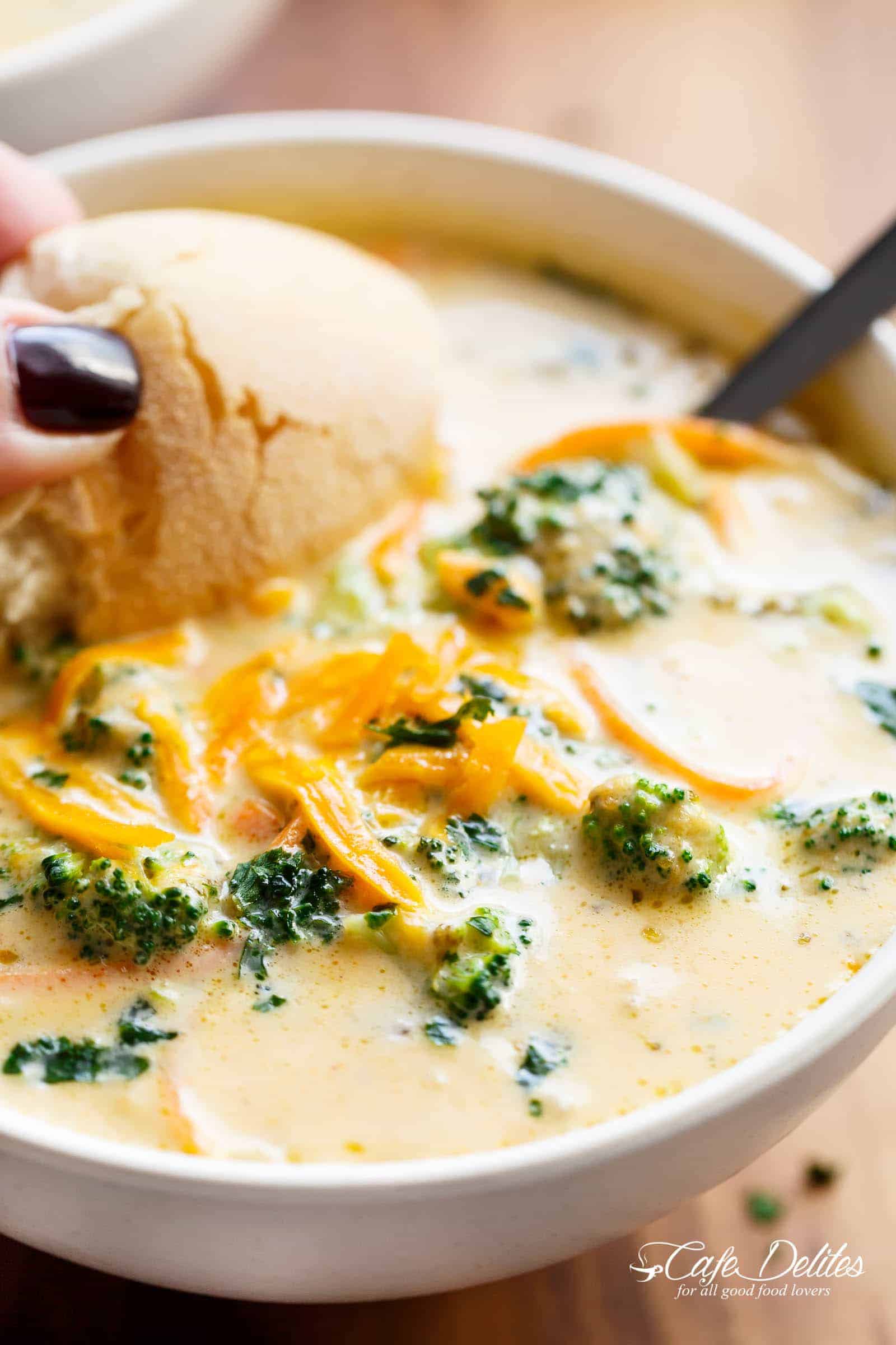   Creamy comfort in a bowl with tender broccoli Easy Broccoli Cheese Soup