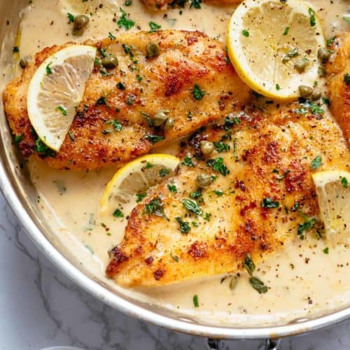 Creamy Lemon Parmesan Chicken in a bowl